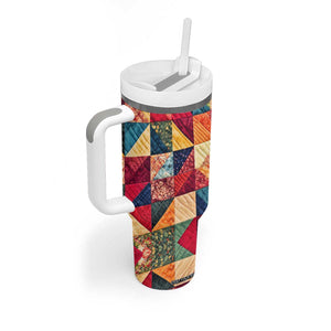 Personalized Quilting Fabric Pattern Tumbler With Handle with Sewing Theme Design TS04 Print Your Wear