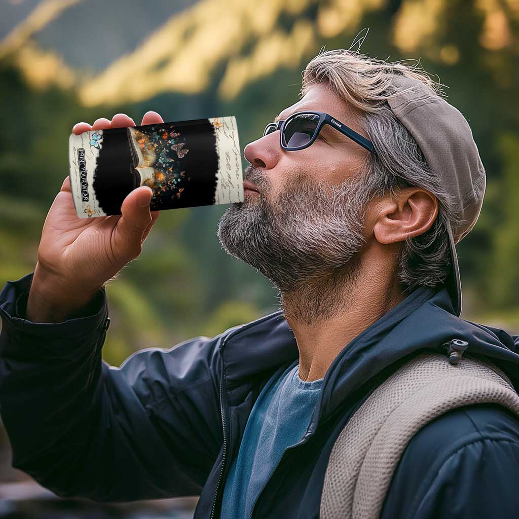 Personalized Reading 4 in 1 Can Cooler Tumbler Quote Takes You On The Greatest Adventures Design TS04 Print Your Wear