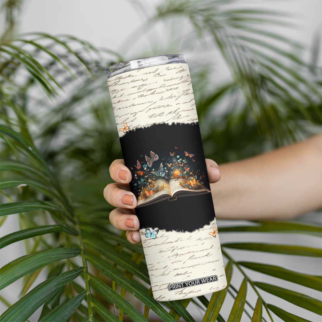 Personalized Reading Skinny Tumbler Quote Takes You On The Greatest Adventures Design TS04 Print Your Wear