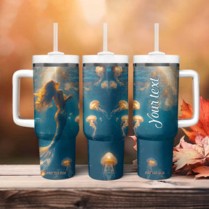 Personalized Retro Mermaid Tumbler With Handle with Vintage Design Elements TS04 Print Your Wear
