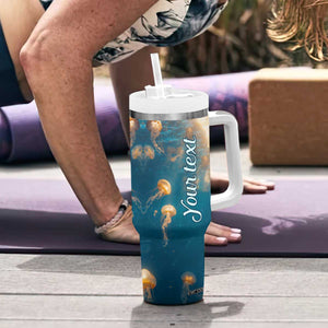 Personalized Retro Mermaid Tumbler With Handle with Vintage Design Elements TS04 Print Your Wear