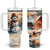 Personalized Retro Snowman Tumbler With Handle Classic Holiday Style with Winter Cabin and Snowy Scene TS04 One Size: 40 oz Multicolor Print Your Wear