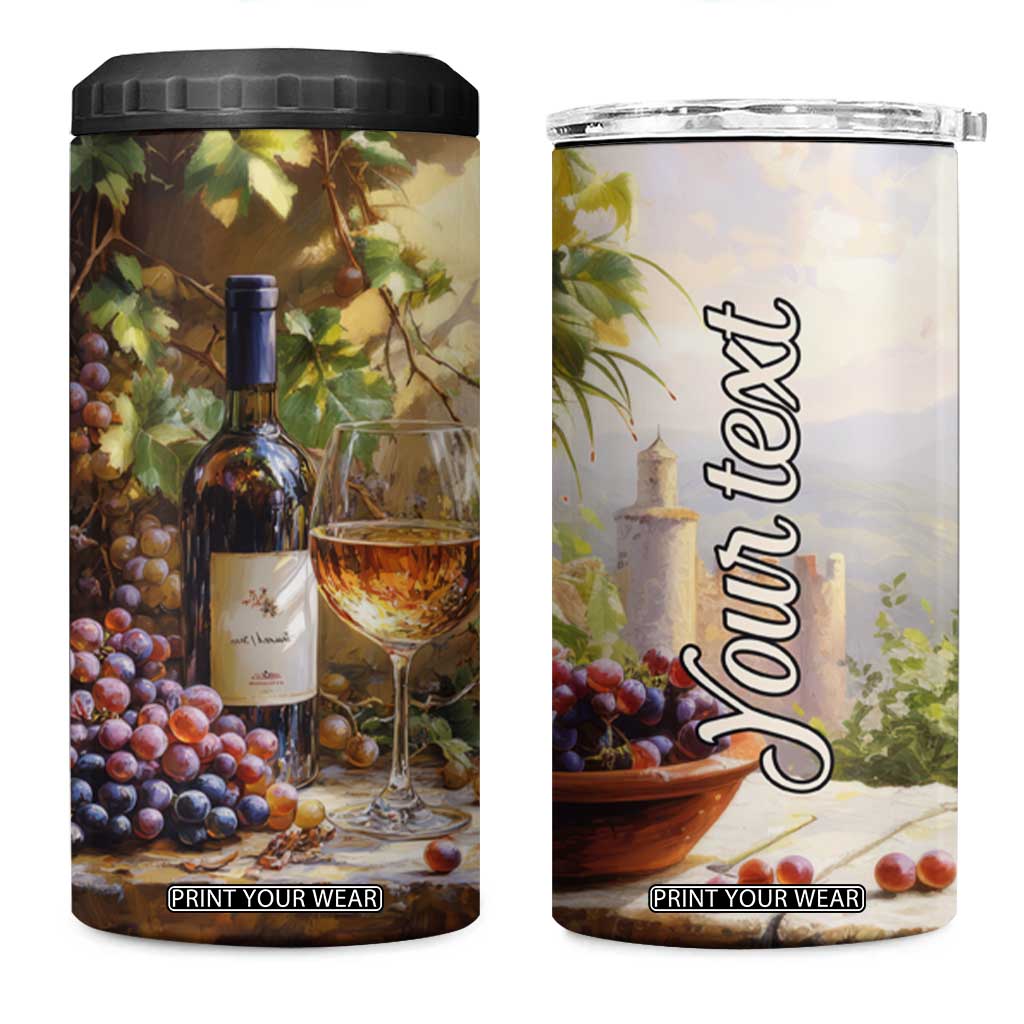 Personalized Retro Wine Design with Nostalgic Feel 4 in 1 Can Cooler Tumbler Personalized TS04 One Size: 16 oz Multicolor Print Your Wear