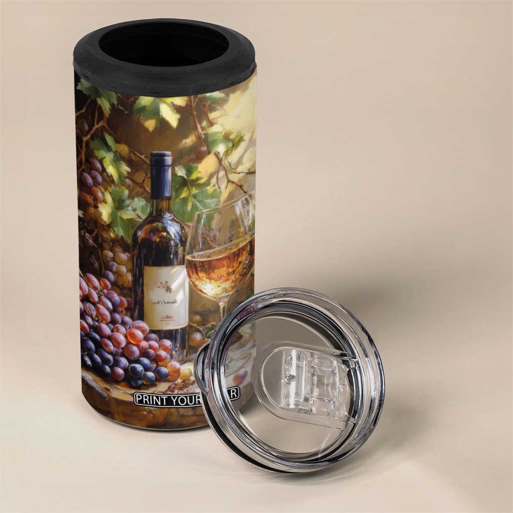 Personalized Retro Wine Design with Nostalgic Feel 4 in 1 Can Cooler Tumbler Personalized TS04 Print Your Wear