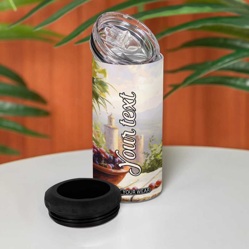 Personalized Retro Wine Design with Nostalgic Feel 4 in 1 Can Cooler Tumbler Personalized TS04 Print Your Wear