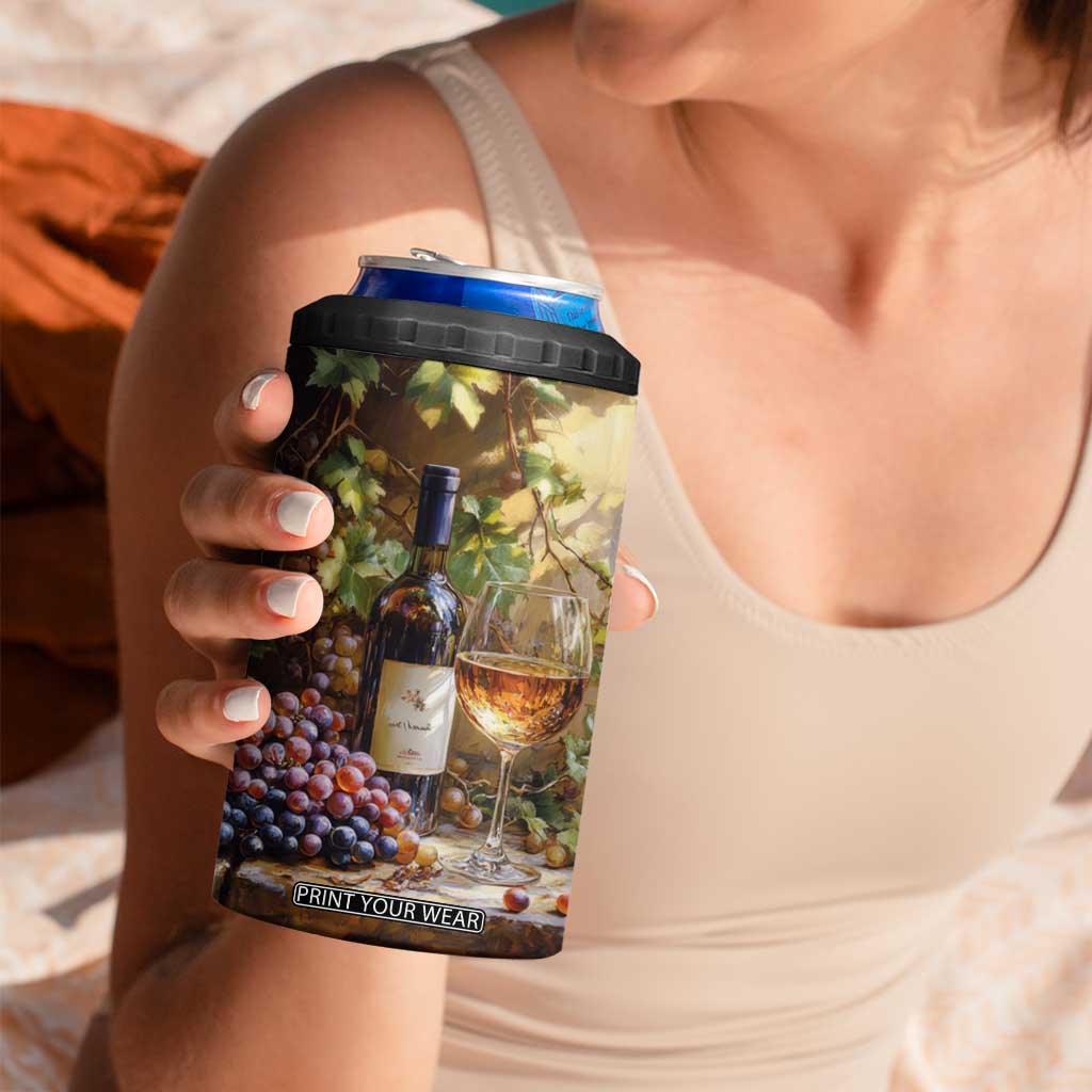 Personalized Retro Wine Design with Nostalgic Feel 4 in 1 Can Cooler Tumbler Personalized TS04 Print Your Wear