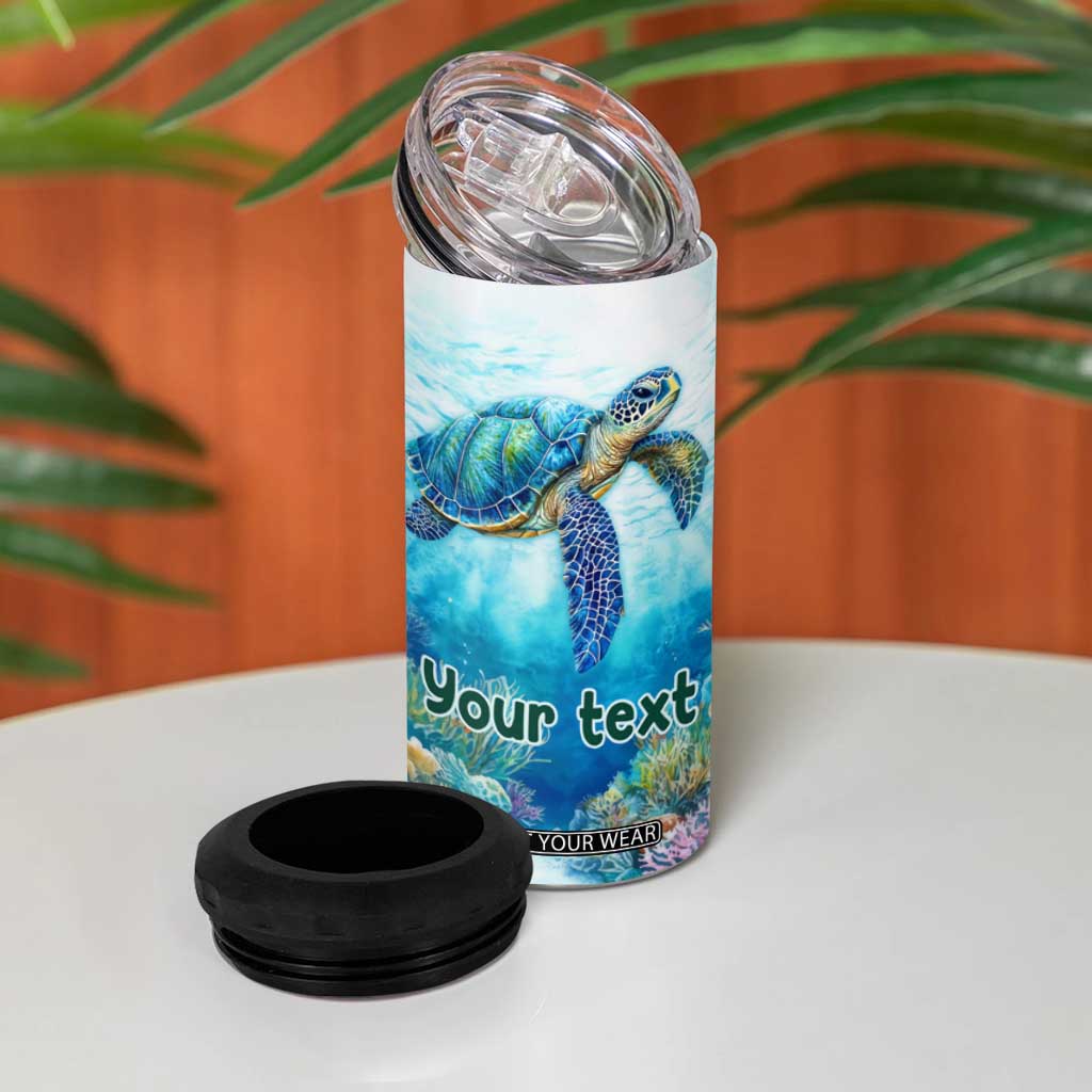 Personalized Sea Turtle 4 in 1 Can Cooler Tumbler with Wisdom From A Sea Turtle Quote TS04 Print Your Wear