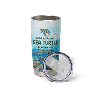 Personalized Sea Turtle Tumbler Cup with Wisdom From A Sea Turtle Quote TS04 Print Your Wear