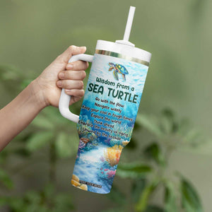 Personalized Sea Turtle Tumbler With Handle with Wisdom From A Sea Turtle Quote TS04 Print Your Wear