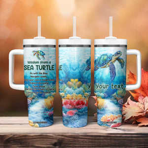 Personalized Sea Turtle Tumbler With Handle with Wisdom From A Sea Turtle Quote TS04 Print Your Wear