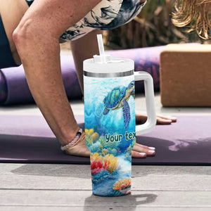 Personalized Sea Turtle Tumbler With Handle with Wisdom From A Sea Turtle Quote TS04 Print Your Wear