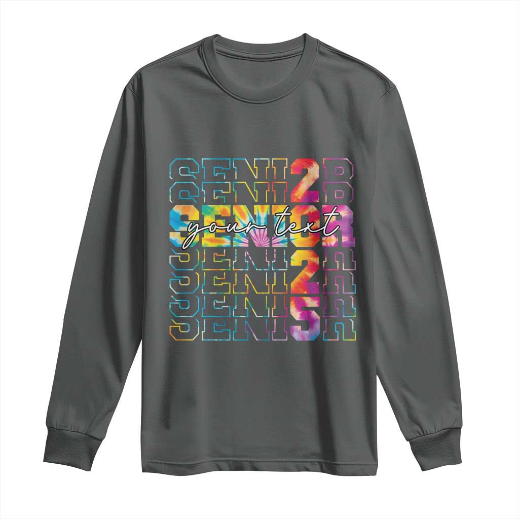 Personalized Senior 2025 Long Sleeve Shirt Custom Text Class Of 2025 Graduation TS11 Dark Heather Print Your Wear