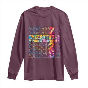 Personalized Senior 2025 Long Sleeve Shirt Custom Text Class Of 2025 Graduation TS11 Maroon Print Your Wear