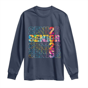 Personalized Senior 2025 Long Sleeve Shirt Custom Text Class Of 2025 Graduation TS11 Navy Print Your Wear