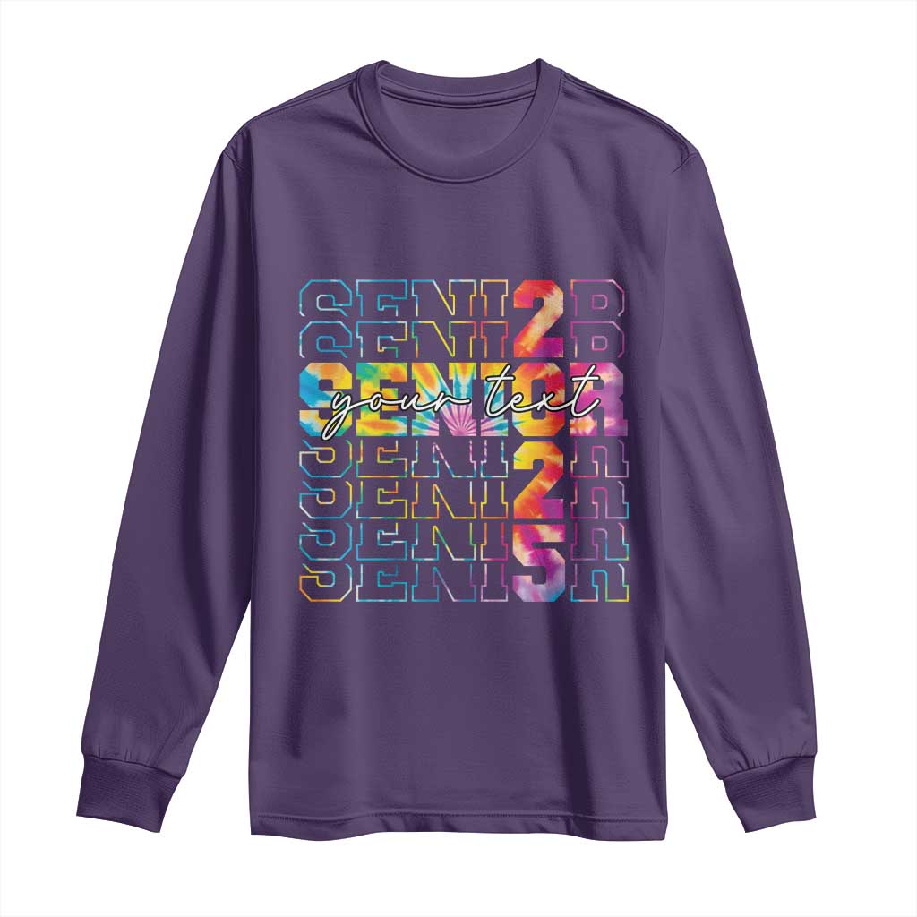 Personalized Senior 2025 Long Sleeve Shirt Custom Text Class Of 2025 Graduation TS11 Purple Print Your Wear