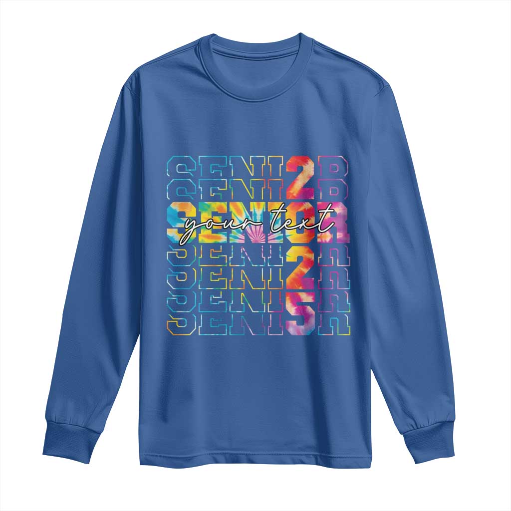 Personalized Senior 2025 Long Sleeve Shirt Custom Text Class Of 2025 Graduation TS11 Royal Blue Print Your Wear