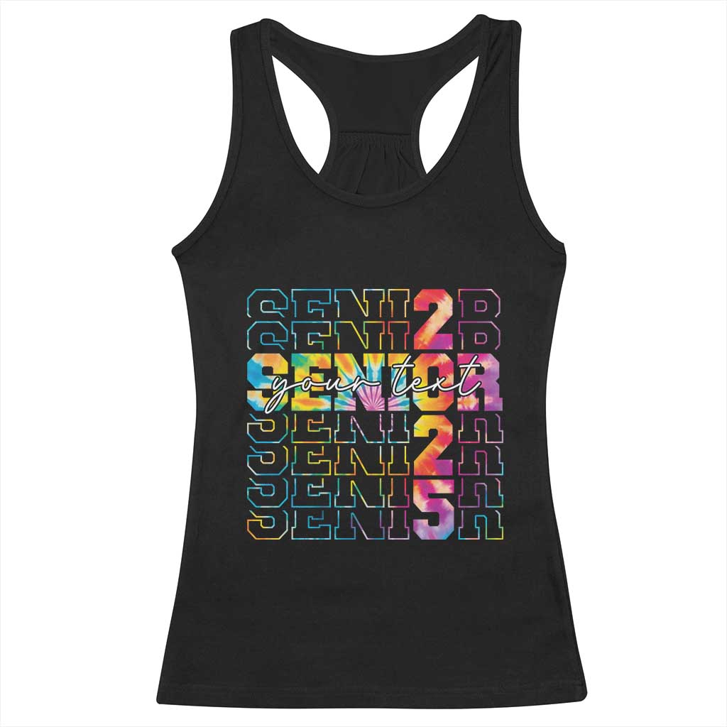 Personalized Senior 2025 Racerback Tank Top Custom Text Class Of 2025 Graduation TS11 Black Print Your Wear