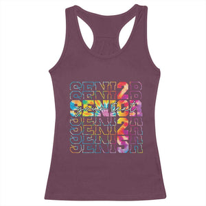 Personalized Senior 2025 Racerback Tank Top Custom Text Class Of 2025 Graduation TS11 Maroon Print Your Wear