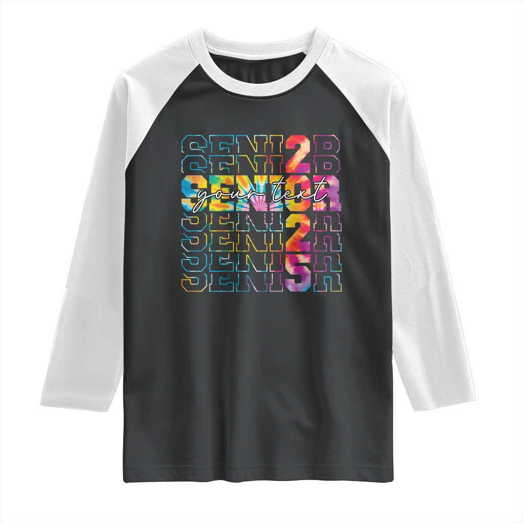 Personalized Senior 2025 Raglan Shirt Custom Text Class Of 2025 Graduation TS11 Black White Print Your Wear