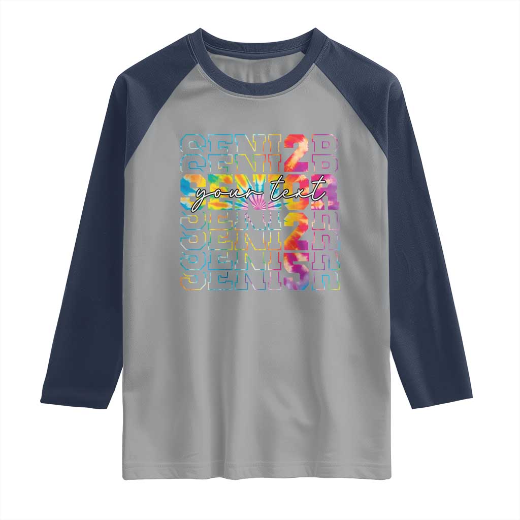 Personalized Senior 2025 Raglan Shirt Custom Text Class Of 2025 Graduation TS11 Sport Gray Navy Print Your Wear