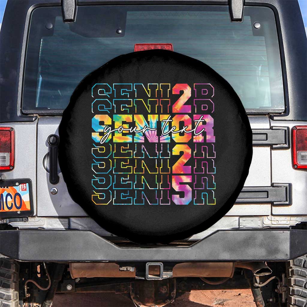 Personalized Senior 2025 Spare Tire Cover Custom Text Class Of 2025 Graduation TS11 No hole Black Print Your Wear