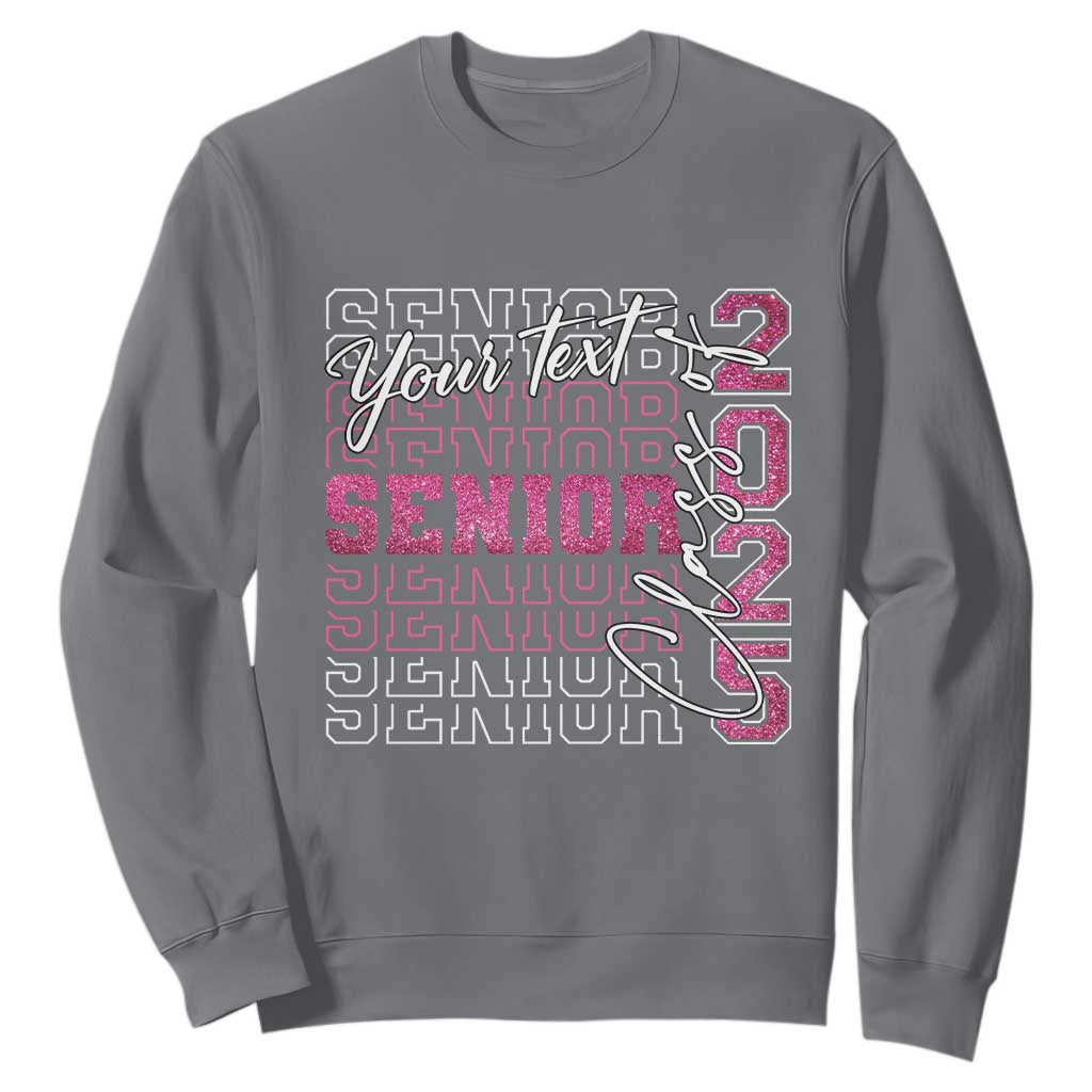 Personalized Senior 2025 Sweatshirt Custom Text Class Of 2025 Graduation Glitter Print TS11 Charcoal Print Your Wear