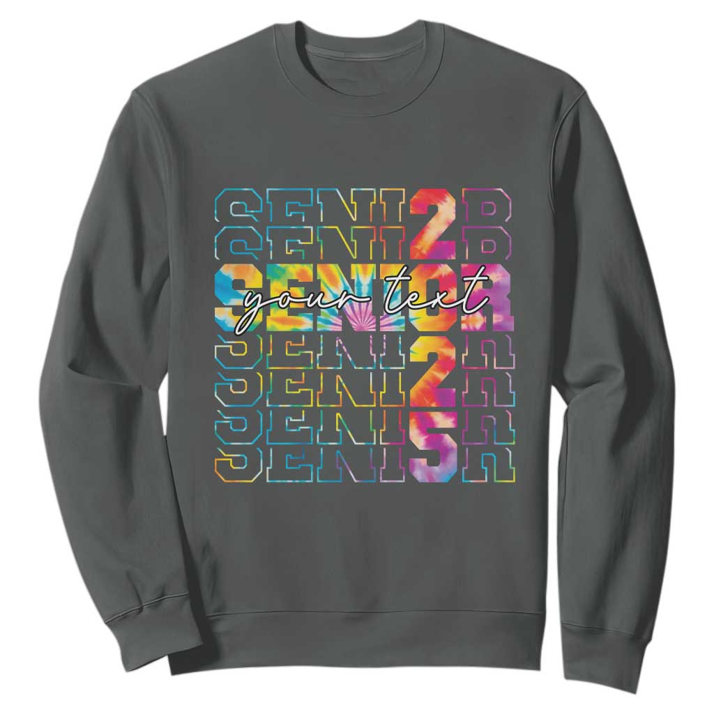 Personalized Senior 2025 Sweatshirt Custom Text Class Of 2025 Graduation TS11 Dark Heather Print Your Wear