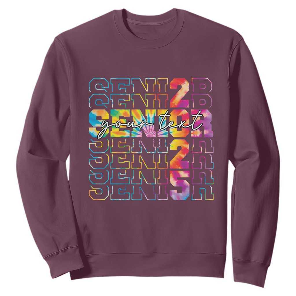 Personalized Senior 2025 Sweatshirt Custom Text Class Of 2025 Graduation TS11 Maroon Print Your Wear