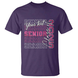 Personalized Senior 2025 T Shirt Custom Text Class Of 2025 Graduation Glitter Print TS11 Purple Print Your Wear