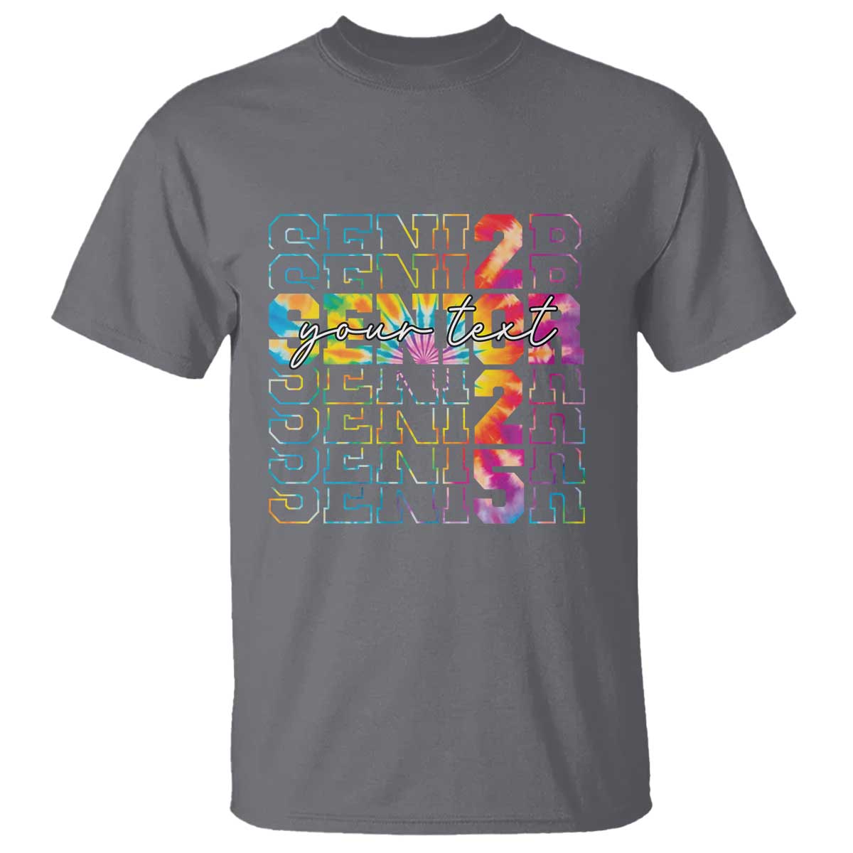 Personalized Senior 2025 T Shirt Custom Text Class Of 2025 Graduation TS11 Charcoal Print Your Wear