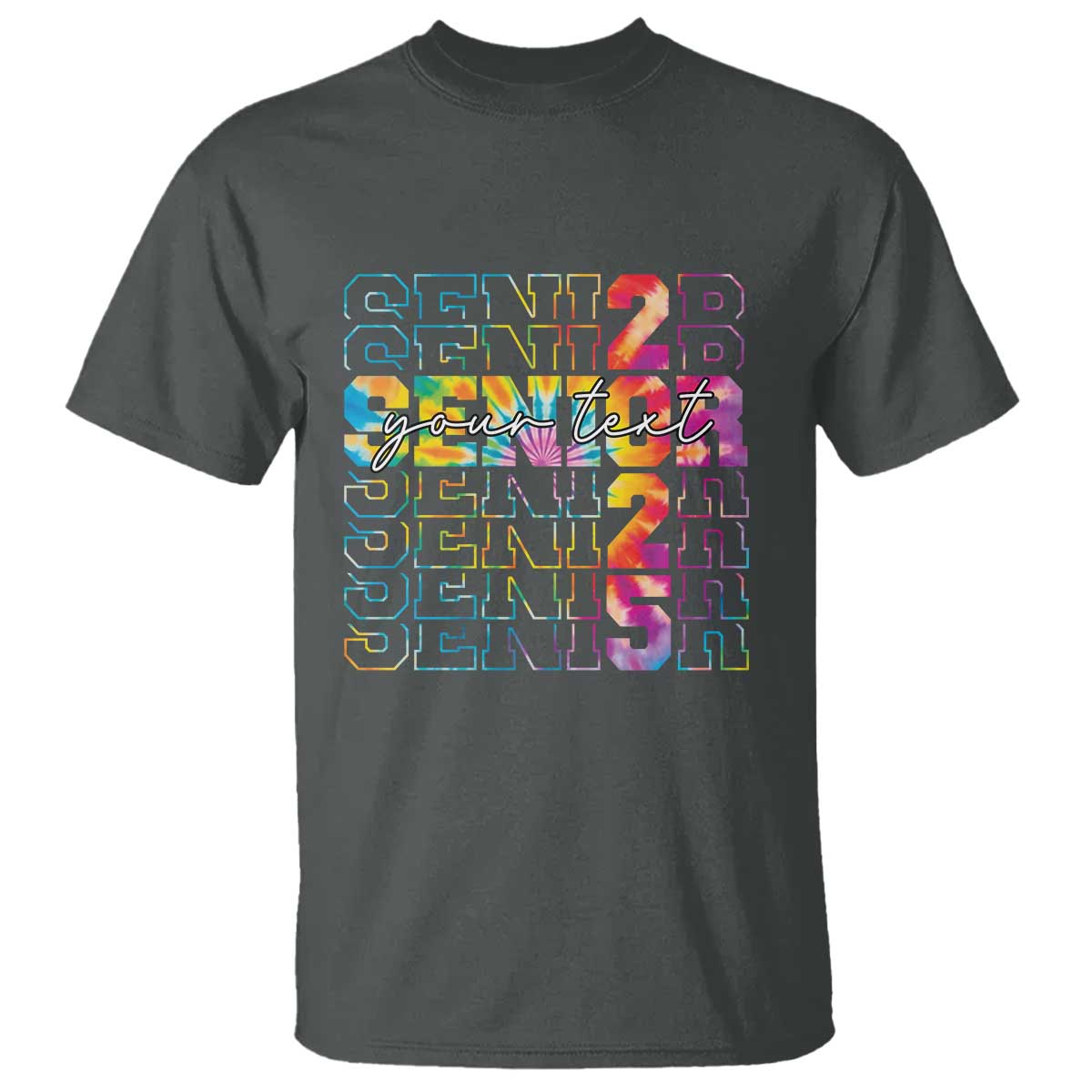 Personalized Senior 2025 T Shirt Custom Text Class Of 2025 Graduation TS11 Dark Heather Print Your Wear