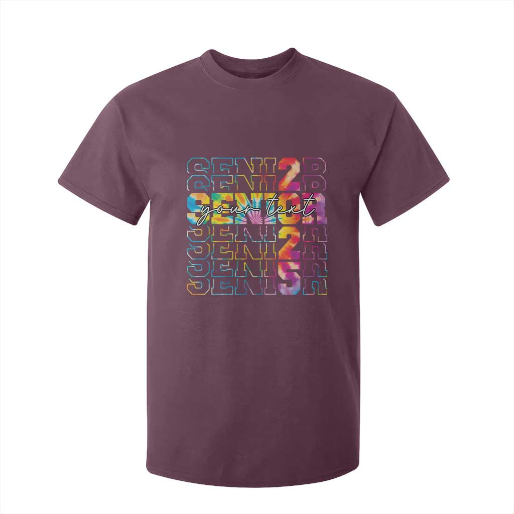 Personalized Senior 2025 T Shirt For Kid Custom Text Class Of 2025 Graduation TS11 Maroon Print Your Wear