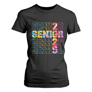 Personalized Senior 2025 T Shirt For Women Custom Text Class Of 2025 Graduation TS11 Black Print Your Wear