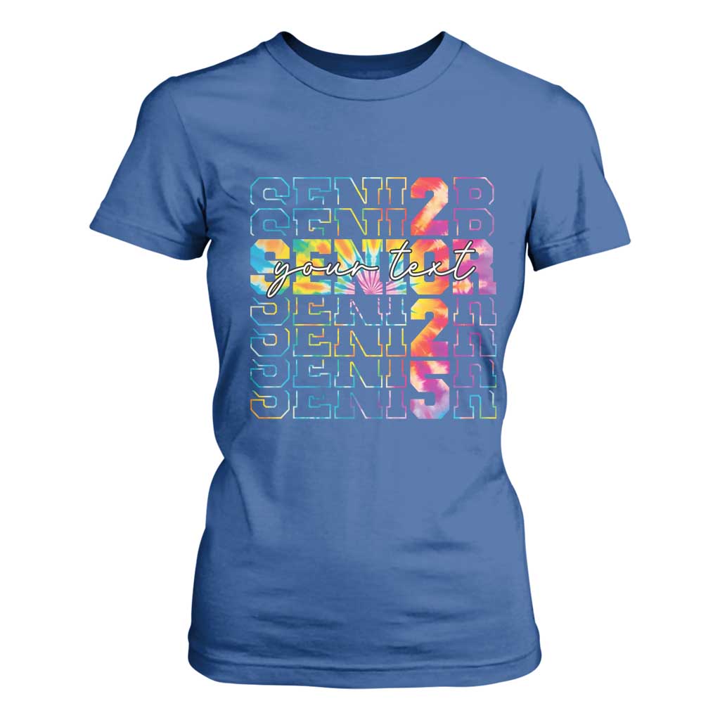 Personalized Senior 2025 T Shirt For Women Custom Text Class Of 2025 Graduation TS11 Royal Blue Print Your Wear