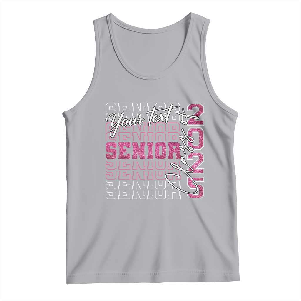 Personalized Senior 2025 Tank Top Custom Text Class Of 2025 Graduation Glitter Print TS11 Athletic Heather Print Your Wear