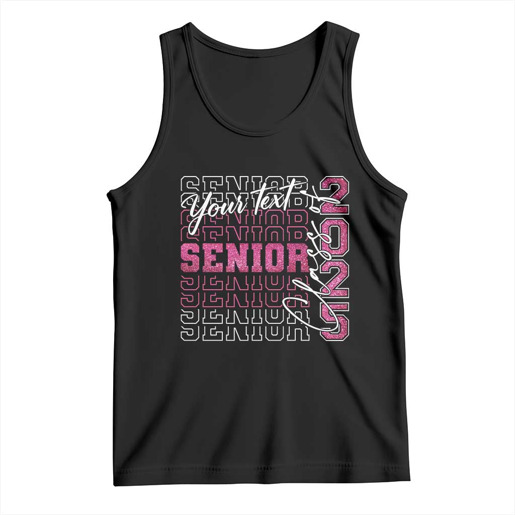 Personalized Senior 2025 Tank Top Custom Text Class Of 2025 Graduation Glitter Print TS11 Black Print Your Wear