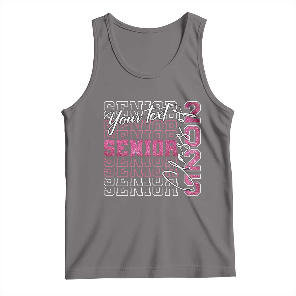 Personalized Senior 2025 Tank Top Custom Text Class Of 2025 Graduation Glitter Print TS11 Deep Heather Print Your Wear