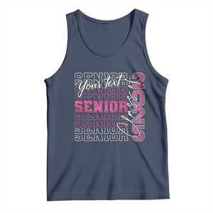 Personalized Senior 2025 Tank Top Custom Text Class Of 2025 Graduation Glitter Print TS11 Navy Print Your Wear