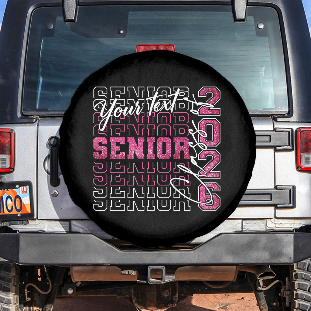 Personalized Senior 2026 Spare Tire Cover Custom Text Class Of 2026 Graduation Glitter Print TS11 No hole Black Print Your Wear