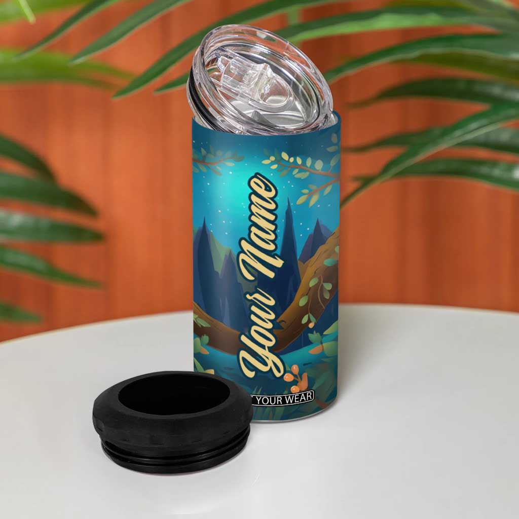 Personalized Sleeping Sloth 4 in 1 Can Cooler Tumbler with Relaxed Mood Artwork TS04 Print Your Wear