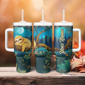 Personalized Sleeping Sloth Tumbler With Handle with Relaxed Mood Artwork TS04 Print Your Wear