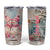 Personalized Snowman Couple Tumbler Cup with Floral Decorative Theme TS04 Multicolor Print Your Wear