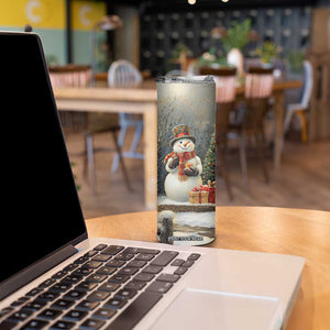 Personalized Snowman Skinny Tumbler with Vintage Christmas Theme TS04 Print Your Wear