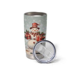 Personalized Snowman Tumbler Cup with Vintage Style Illustration TS04 Print Your Wear