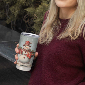 Personalized Snowman Tumbler Cup with Vintage Style Illustration TS04 Print Your Wear