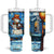Personalized Snowman Tumbler With Handle with Stained Glass Style Design TS04 One Size: 40 oz Multicolor Print Your Wear