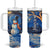 Personalized Snowman Tumbler With Handle with Starry Night Inspired Background TS04 One Size: 40 oz Multicolor Print Your Wear