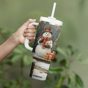 Personalized Snowman Tumbler With Handle with Vintage Christmas Theme TS04 Print Your Wear