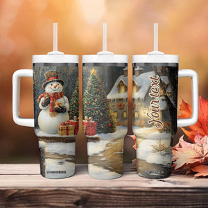 Personalized Snowman Tumbler With Handle with Vintage Christmas Theme TS04 Print Your Wear