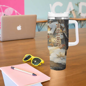 Personalized Snowman Tumbler With Handle with Vintage Christmas Theme TS04 Print Your Wear